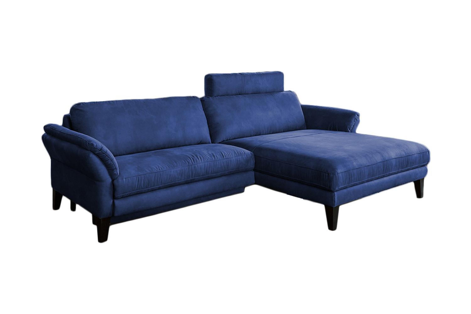 ECKSOFA MIT MOTORISCHER RELAXFUNKTION MALTA Blau Webstoff Relaxfunktion - Blau/Schwarz, Buchenholz/Textil (302/175cm) - KAWOLA