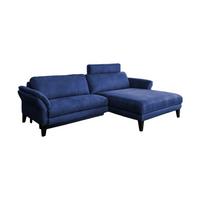 ECKSOFA MIT MOTORISCHER RELAXFUNKTION MALTA Blau Webstoff Relaxfunktion - Blau/Schwarz, Buchenholz/Textil (302/175cm) - KAWOLA