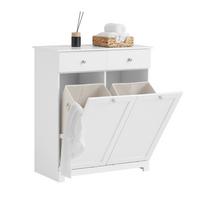 WÄSCHESCHRANK Weiß - Weiß, Holzwerkstoff (78/90/38cm) - SoBuy