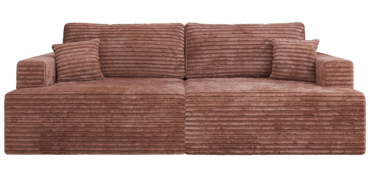 4-SITZER SOFA VIRELLA Rosa Cord - Schwarz/Rosa, Textil (240/88/115cm) - MKS