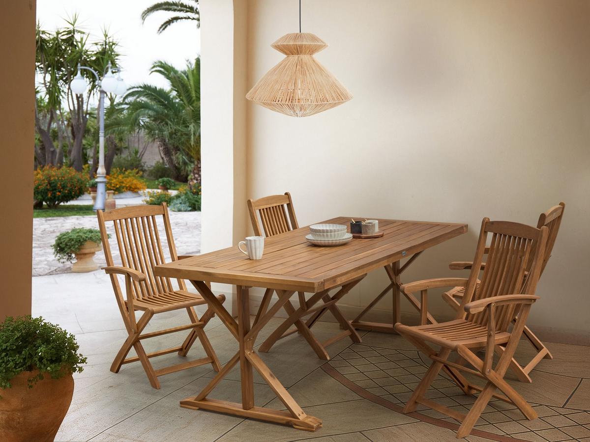 GARTENTISCH 90/180 cm Akazienholz Braun Calabritto - Braun, Holz (90/180/74cm) - Beliani