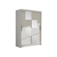 KLEIDERSCHRANK Miami III - Silberfarben/Weiß, Holzwerkstoff/Kunststoff (120/200/58cm) - MIRJAN24