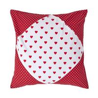 PATCHWORK-KISSENHÜLLE Herzen 60/60 cm - Rot, Textil (60/60cm) - Homescapes