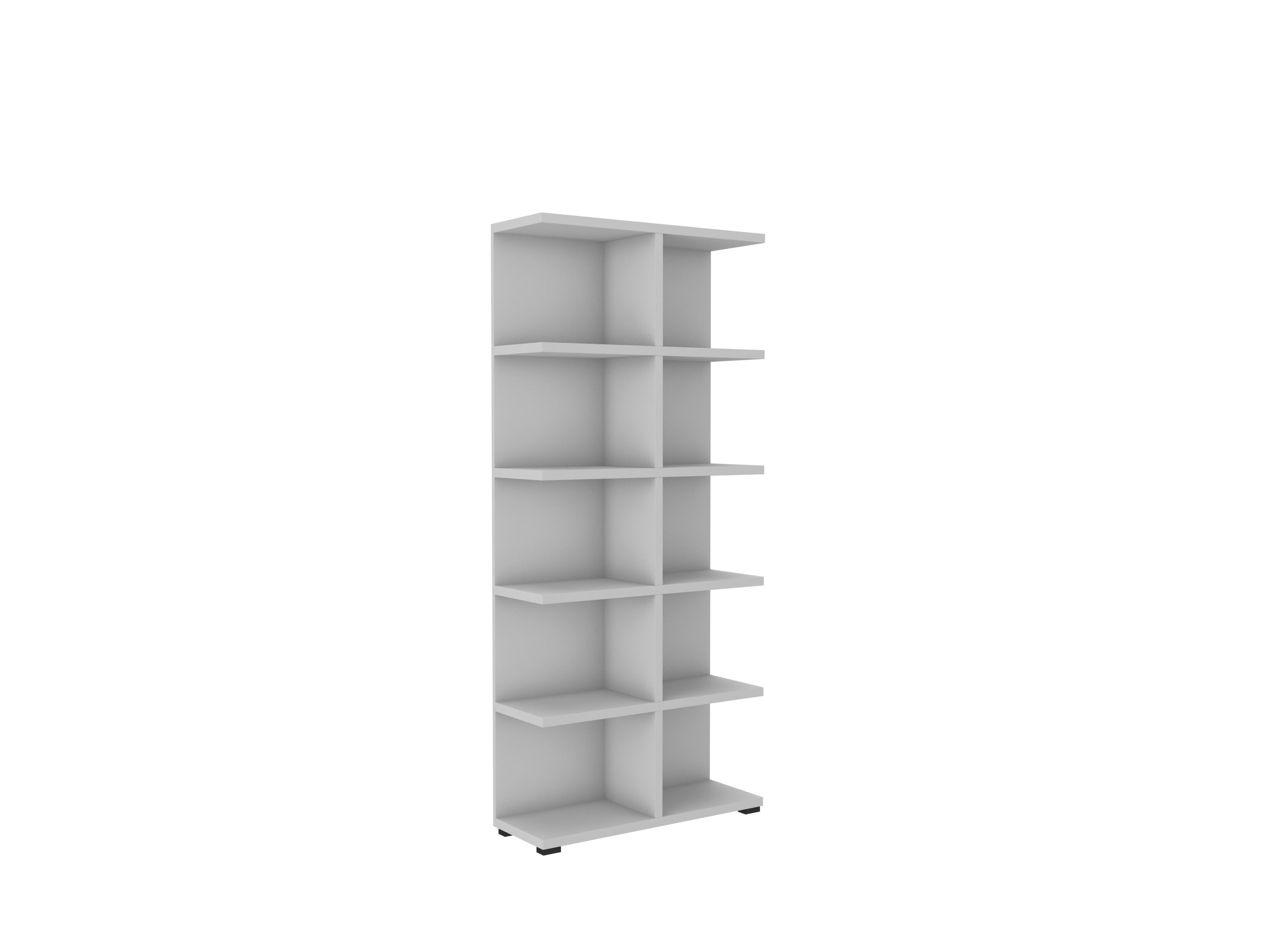BÜCHERREGAL DUOMO 83,2x29,7x184 cm, Regal Grau - Grau, Holzwerkstoff (83.2/184/29.7cm) - MASSENO