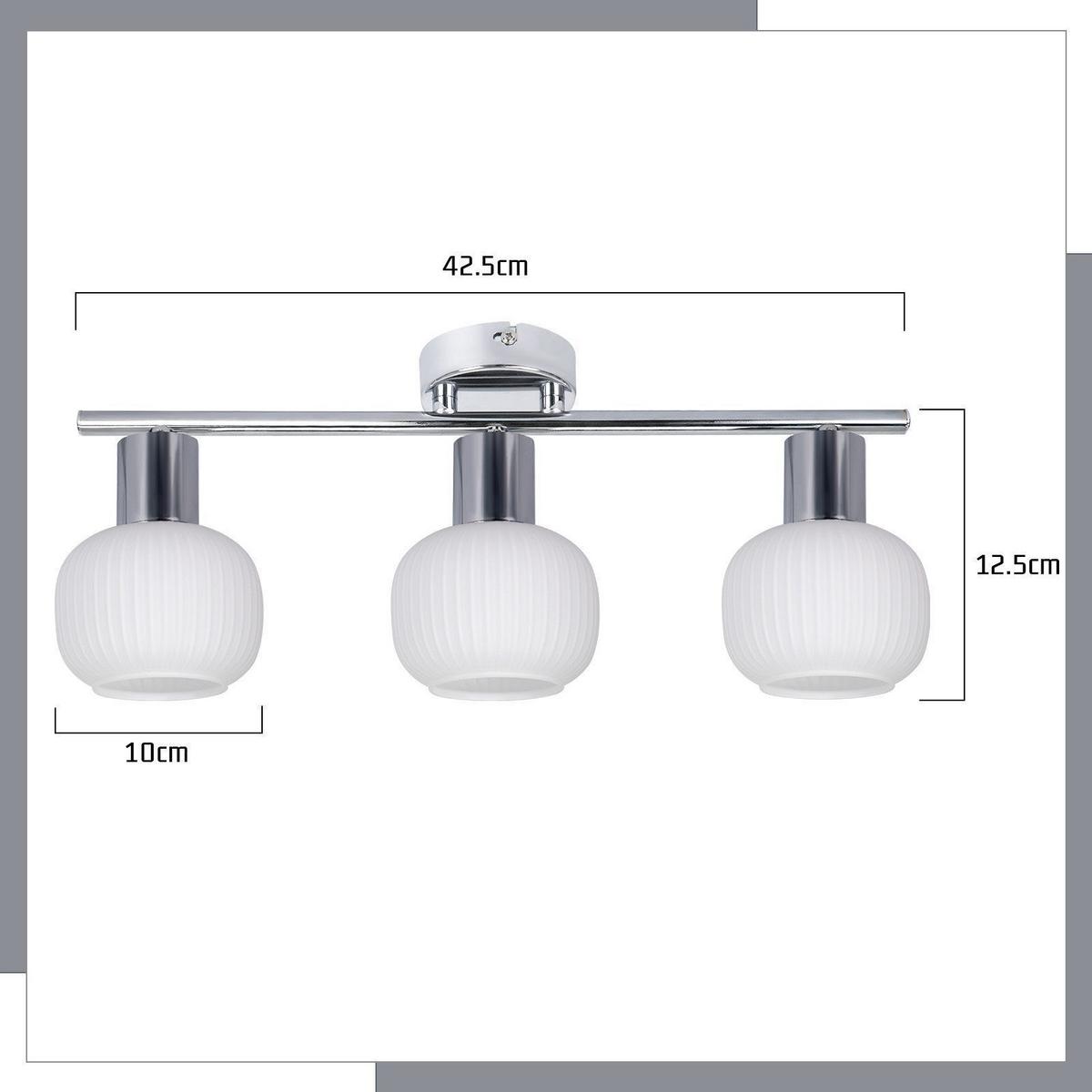 DECKENSTRAHLER Irlyra 10/16.5/42.5 cm - Weiß, Metall (42.5/10/16.5cm) - ZMH
