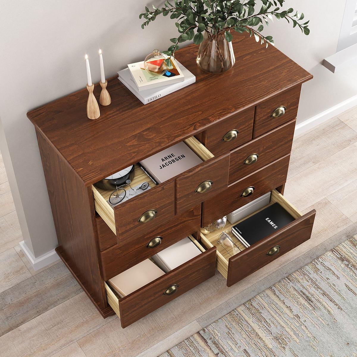 APOTHEKERKOMMODE COLMAR Kastanie - Kastanienfarben, Holz (92/80/39cm) - IDIMEX