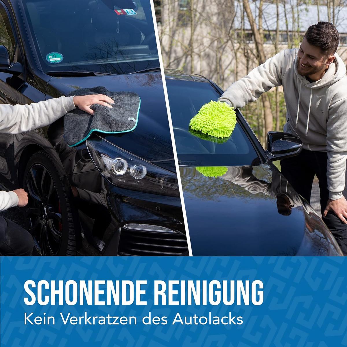 AUTO-MIKROFASERTÜCHER 3 Tücher plus 1 Handschuh - Multicolor, Textil (40/40cm) - Lion Home	