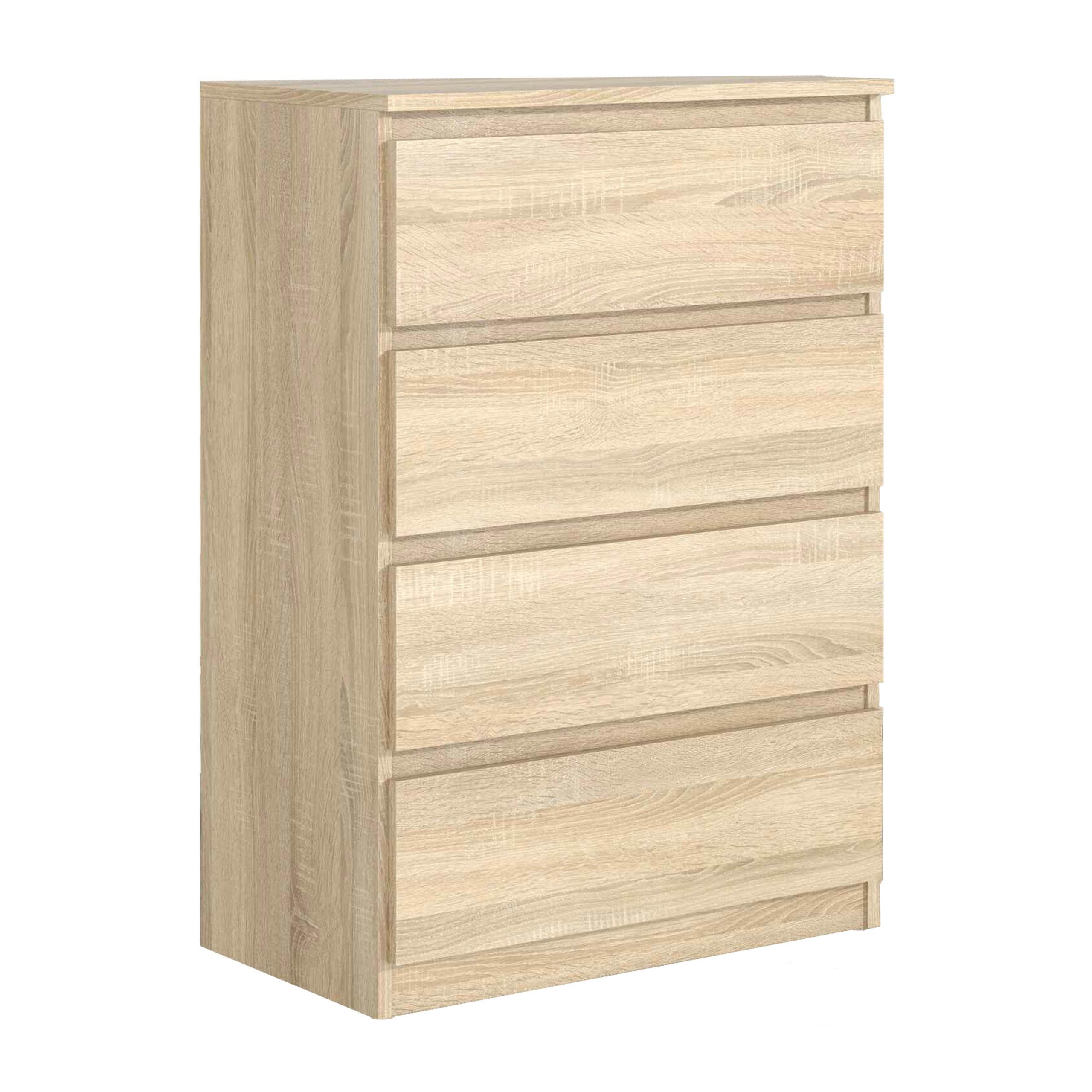 KOMMODE NUDO 70/102/39cm mit 4 Schubladen Türen Sonoma Eiche - Sonoma Eiche, Holzwerkstoff (70/102/39cm) - MASSENO