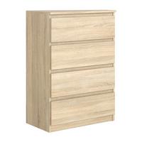 KOMMODE NUDO 70/102/39cm mit 4 Schubladen Türen Sonoma Eiche - Sonoma Eiche, Holzwerkstoff (70/102/39cm) - MASSENO