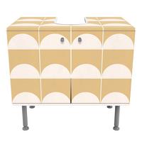 WASCHBECKENUNTERSCHRANK Fliesen mit Halbkreisen Gelb 60/55/35 cm - Gelb, Holzwerkstoff (60/55/35cm) - Bilderwelten