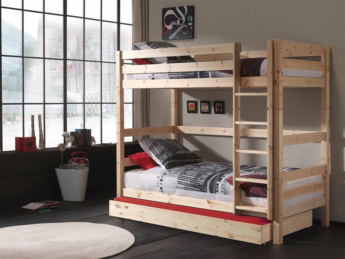 ETAGENBETT Karolina 210x161x105 aus Massivholz in natur - Kieferfarben, Holz (90/200cm) - 58aufmkessel