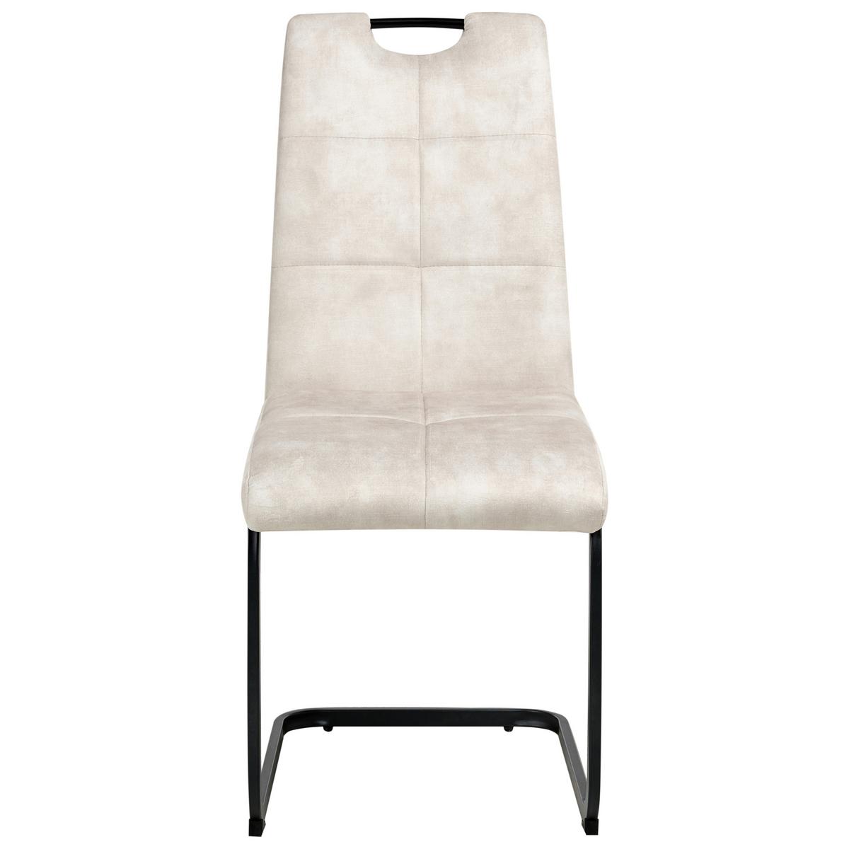 ESSZIMMERSTUHL 4er-Set Hellbeige Cisco - Beige/Schwarz, Textil (43/98/50cm) - Beliani