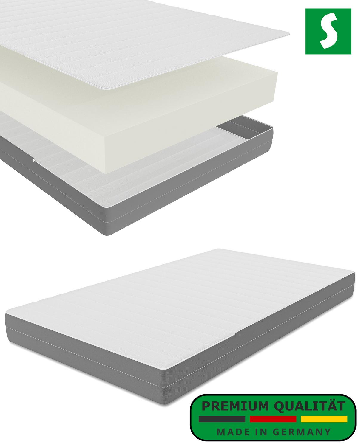 KALTSCHAUMMATRATZE 7 Zonen Bett Matratze Höhe 17 cm 120 x 190 cm - Weiß, Textil (120/190cm) - Schlaftroll