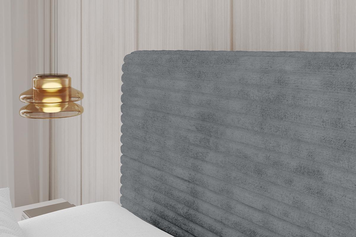 POLSTERBETT mit Bettkasten, Fußteil und Lattenrost, Boxbett ohne Matratze - ALOVA-Z 120x200 Dunkelgrau - Dunkelgrau, Holzwerkstoff/Textil (120/200cm) - ALTDECOR