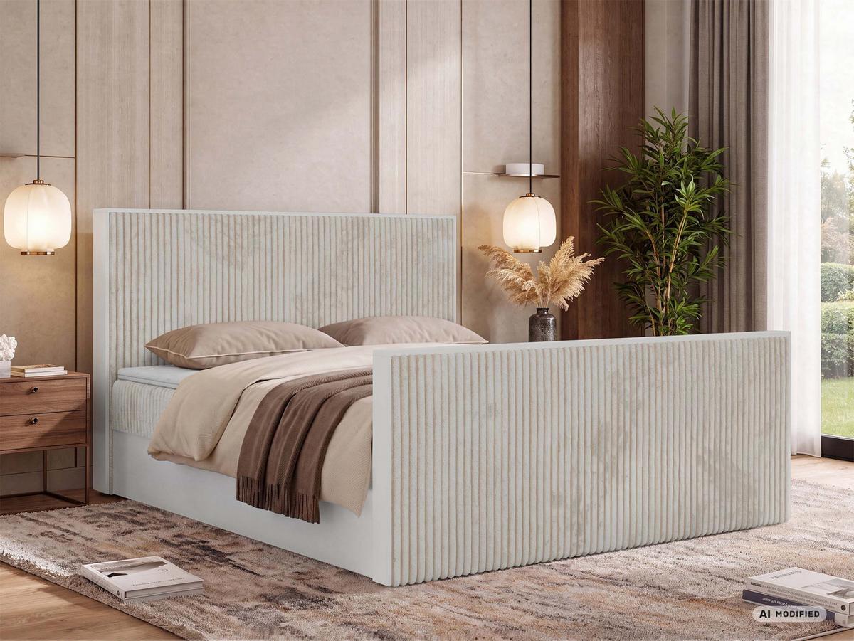 BOXBETT TRAVIT DUO 200/200 - Beige Cord - Topper Visco - H3 - Beige/Schwarz, Kunststoff/Textil (200/200cm) - MKS
