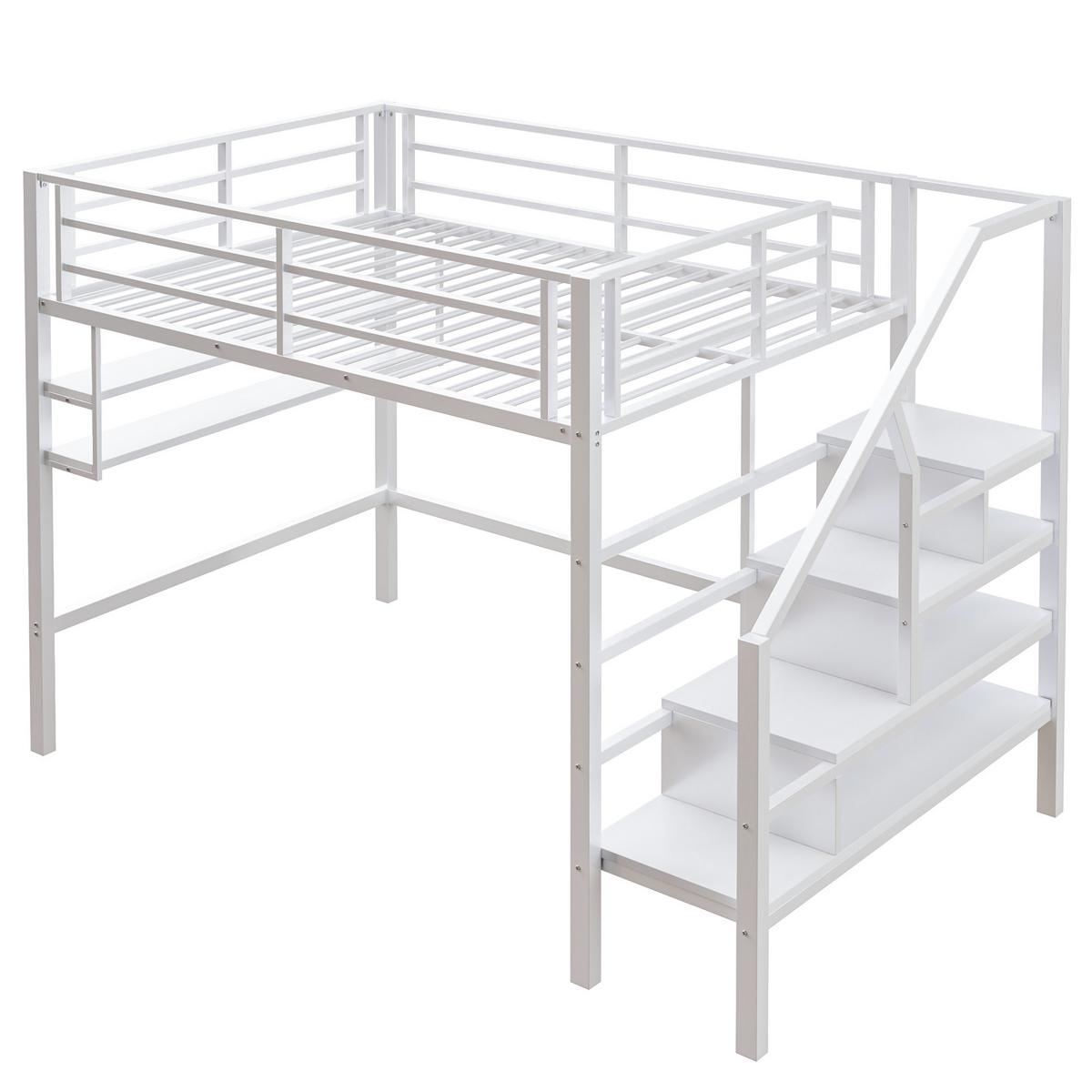 HOCHBETT Weiß 255/145/160 cm - Weiß, Metall - Urban Meuble
