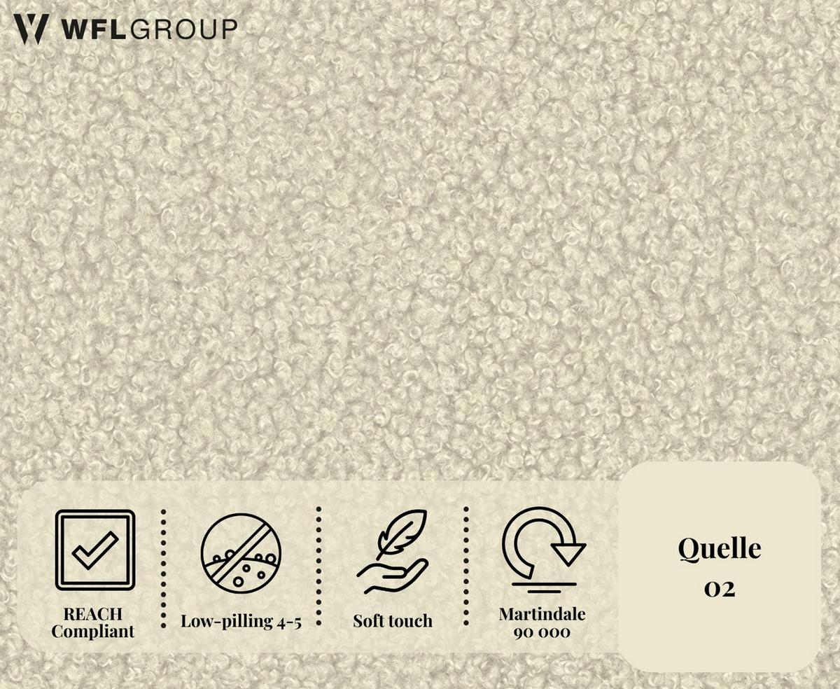 SCHLAFSOFA Bolla 3-Sitzer mit Bettkasten, Creme Boucle 240/90/90 cm - Creme/Schwarz, Kunststoff/Textil (240/90/90cm) - WFL GROUP