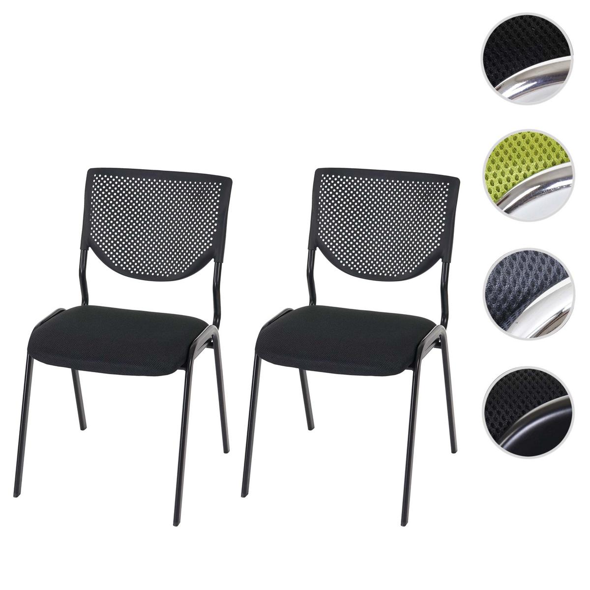 BESUCHERSTUHL Schwarz 2er-Set - Schwarz, Textil (49/83/58cm) - MCW
