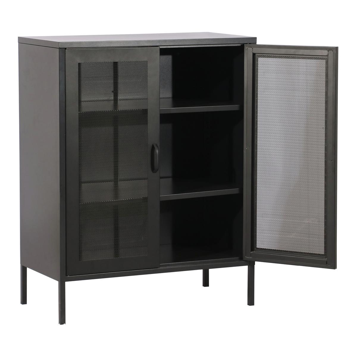 HIGHBOARD Falköping - Schwarz, Metall (80/101.5/40cm) - [en.casa]