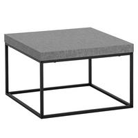 COUCHTISCH in Stein-Optik mit Metallbeinen im modernen Design, Grau 60x60x38 cm - Schwarz/Grau, Holzwerkstoff/Metall (60/60/38cm) - KADIMA DESIGN