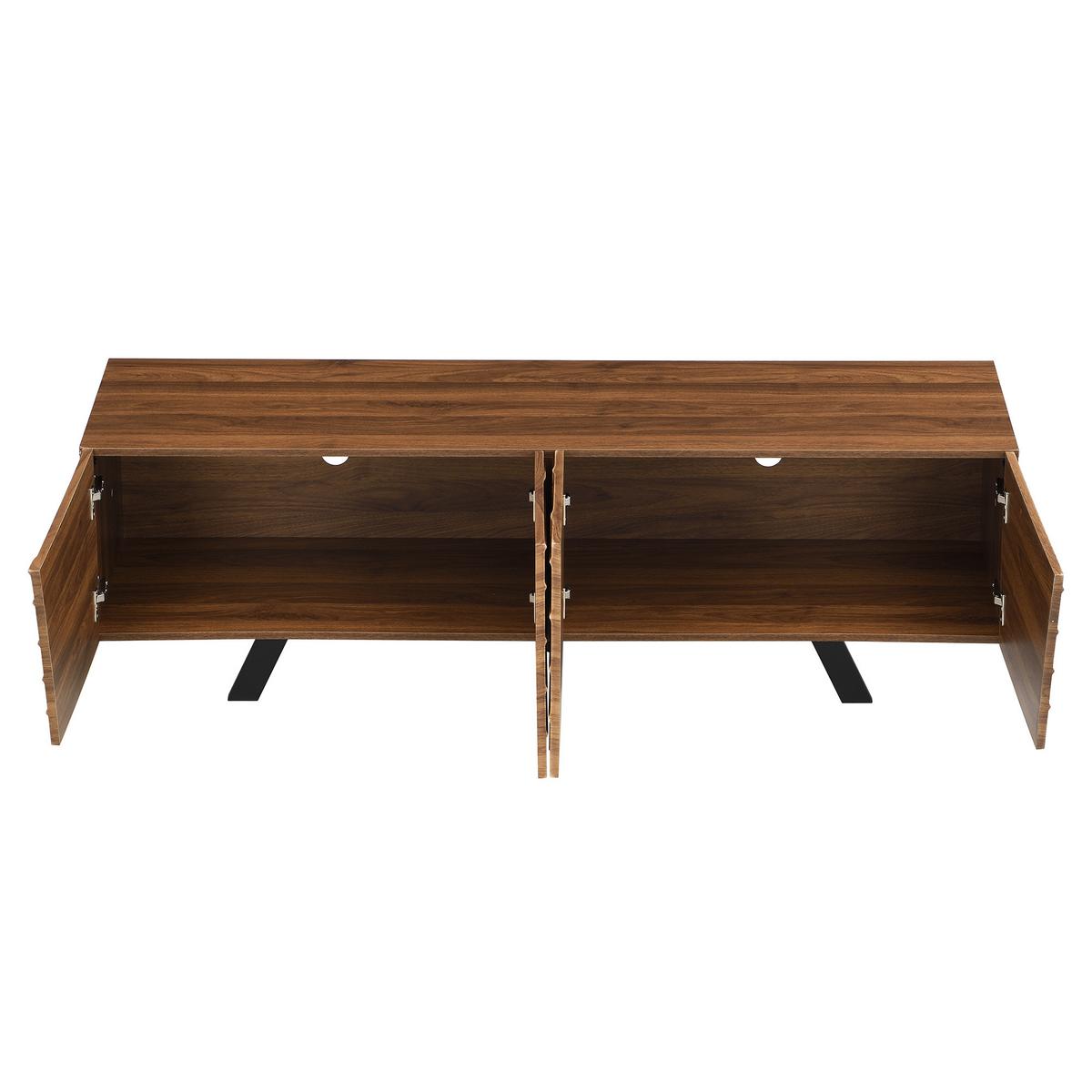 TV-LOWBOARD 160 cm in Walnuss-Optik Design - Schwarz, Holzwerkstoff (160/51/39cm) - Urban Meuble