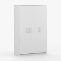 KLEIDERSCHRANK Jonas I 2D 19, 120/192/50, 3-türig, weiß - Weiß, Holzwerkstoff (120/194/50cm) - imoebel24