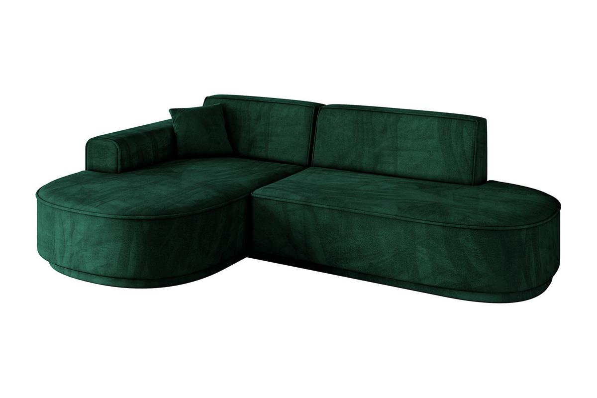 ECKSOFA Ottomane Links MARI-L1 - 243x171x79 cm Grün Velours - Schwarz/Grün, Holzwerkstoff/Kunststoff (243/171cm) - ALTDECOR