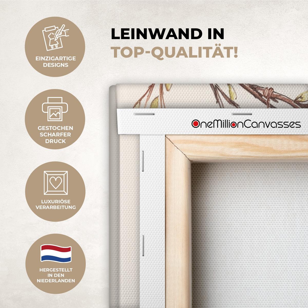 LEINWANDBILD Osterkuchen - Schleife - Eier Deko Schlafzimmer 30x20 cm - Creme, Textil (30/20cm) - MuchoWow