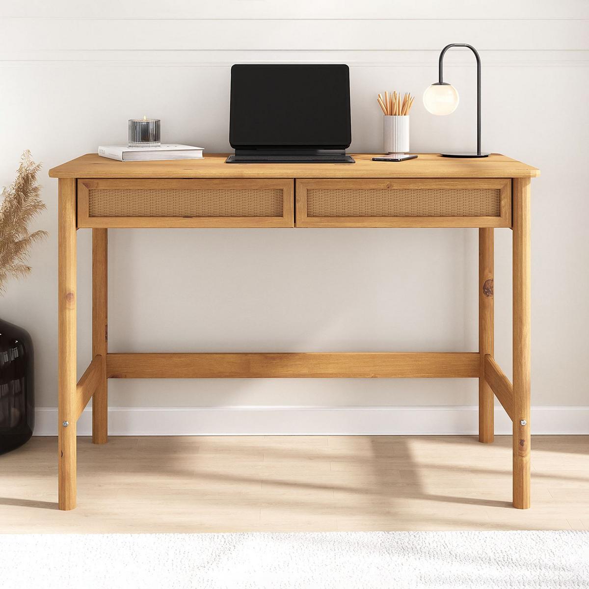 SCHREIBTISCH RODRIGO Eiche - Eichefarben, Holz (54/110/76cm) - IDIMEX
