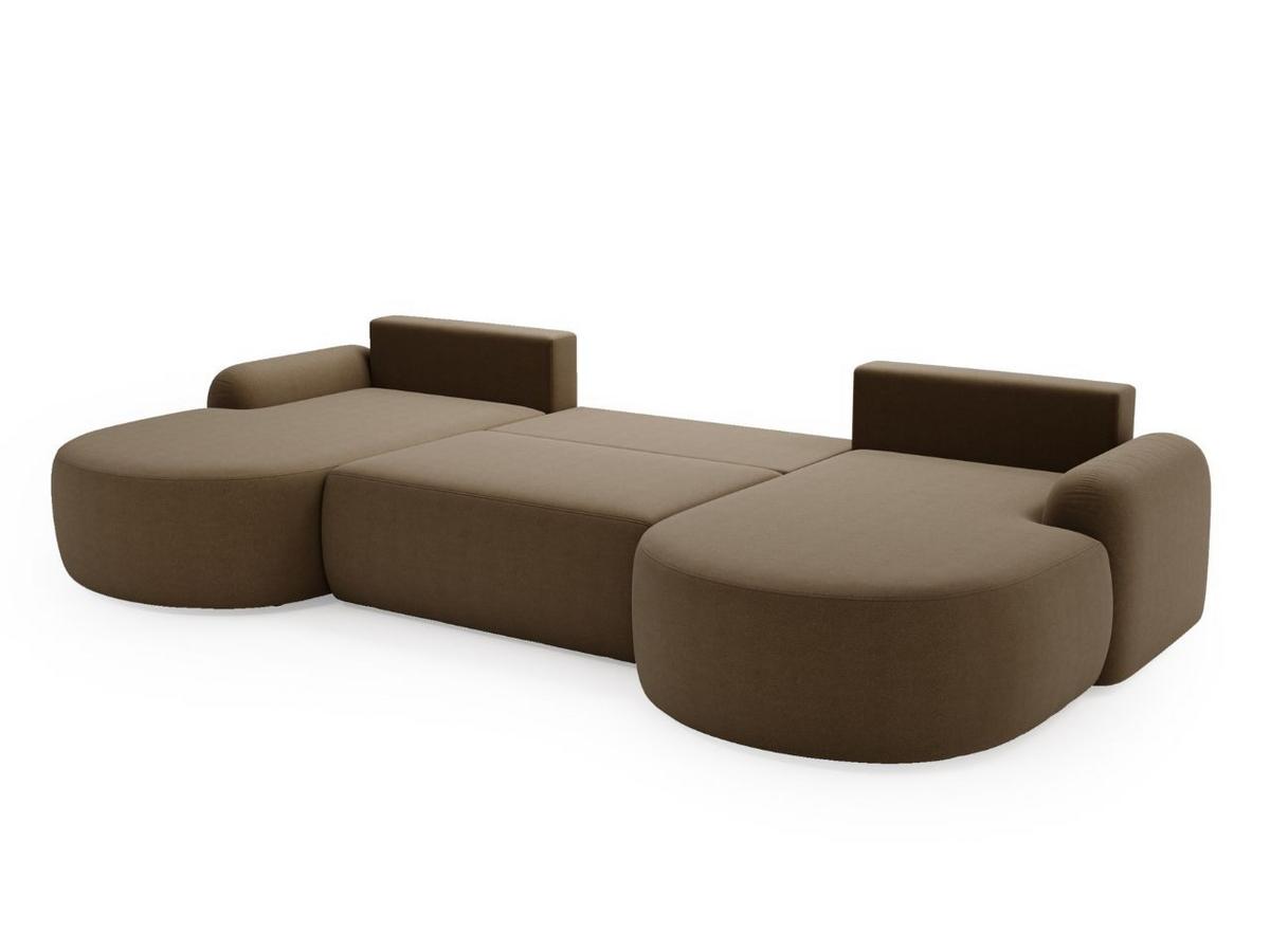 ECKSOFA Aurio U Bouclé-Stoff Braun - Schwarz/Braun, Kunststoff/Textil (347/177cm) - Graingold