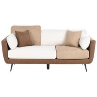 3-SITZER-SOFA Stoff Braun Bolga - Hellbraun, Textil (185/89/83cm) - Beliani