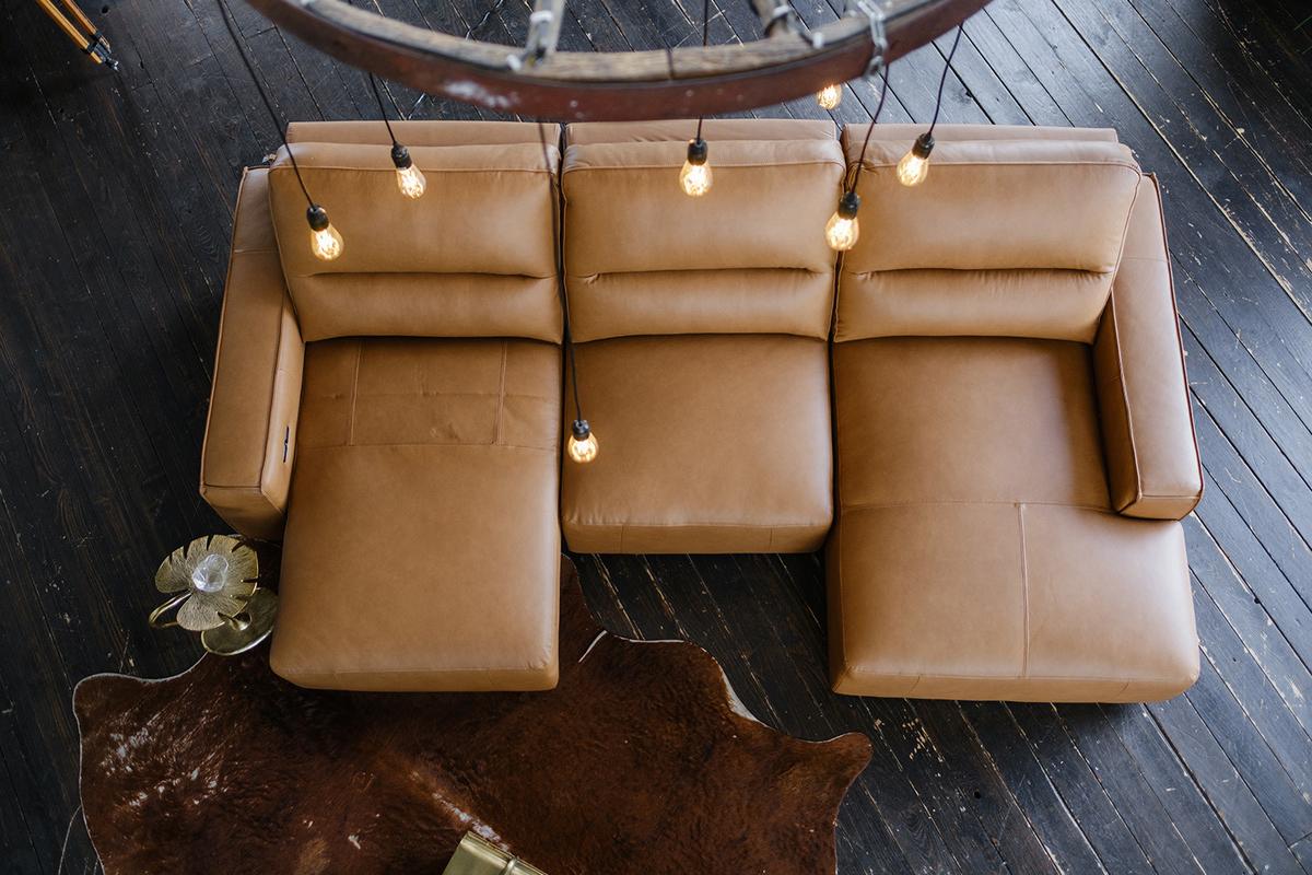 BIGSOFA DORI Braun Leder - Schwarz/Braun, Leder/Kunststoff (288/92/164cm) - KAWOLA