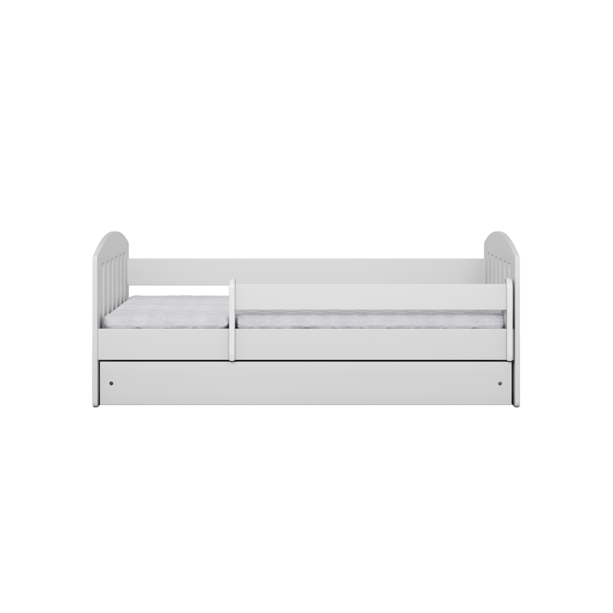 KINDERBETT CLASSIC mit Schublade und Matratze Weiß 90/65/184 - Weiß, Holzwerkstoff (80/180cm) - RAUMHIRSCH FURNITURE