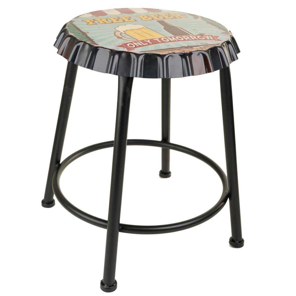 HOCKER aus Metall, blau, 35x46cm - Blau, Metall (35/46/35cm) - Wanderlust