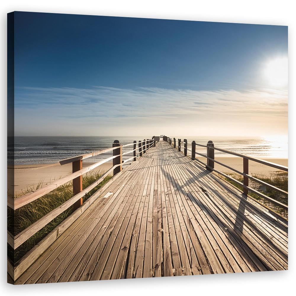 WANDBILD strand meer natur - Beige, Textil (50/50cm) - Feeby