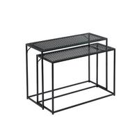 KONSOLENTISCHE 2er-Set ALCUDIA, Einscheibensicherheitsglas, Schwarz, 100 x 40 x 77 cm - Schwarz, Glas/Metall (40/100/77cm) - KADIMA DESIGN