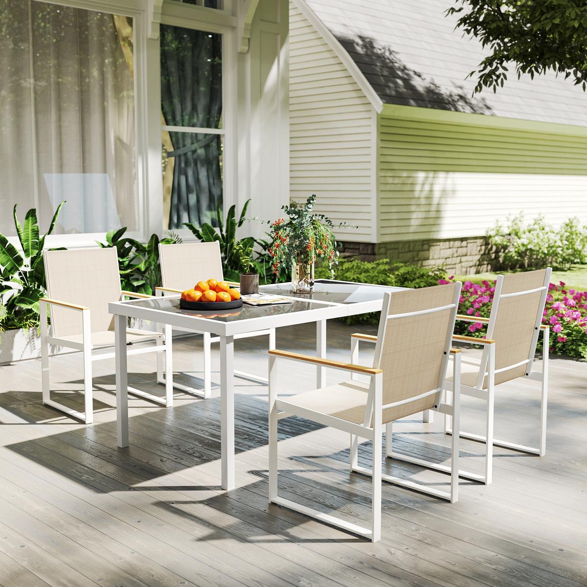 SITZGRUPPE 5 tlg. - Multicolor, Metall - Outsunny