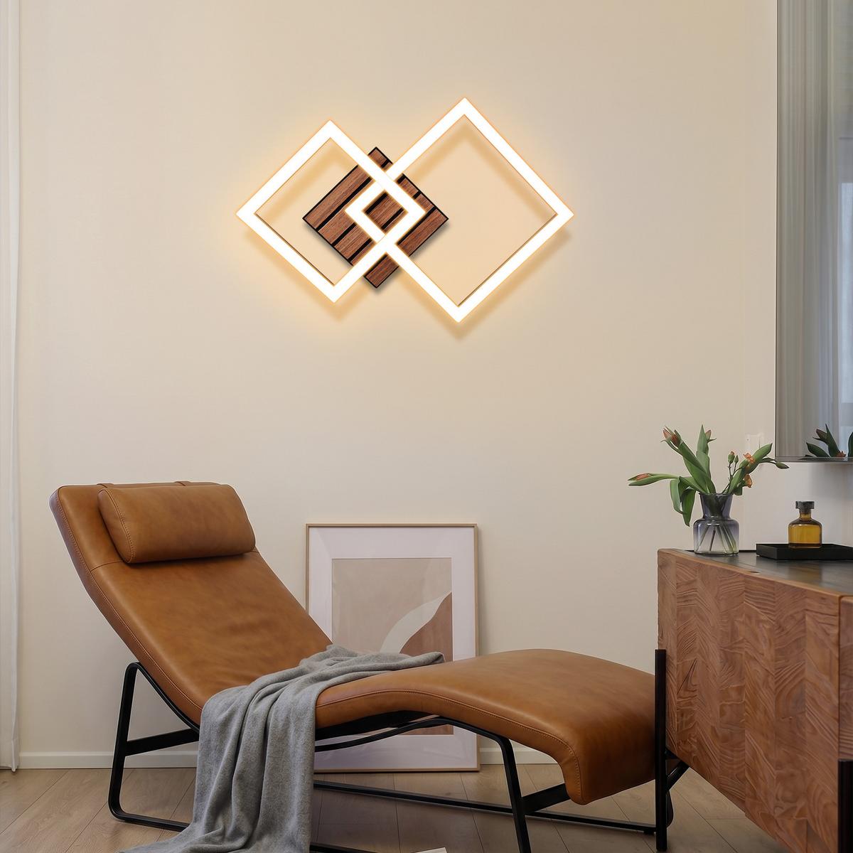 LED DECKENLEUCHTE Nyvyn 31.5/31.5/8 cm - Schwarz, Kunststoff/Metall (31.5/31.5/8cm) - ZMH