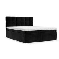 BOXBETT Elano 160/200 cm Schwarz im Kronos Stoff - Schwarz, Holz/Holzwerkstoff (160/200cm) - AltaBeds