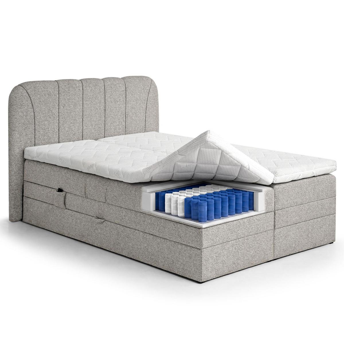 BOXSPRINGBETT Romeo mit elektrischer Matratzenverstellung, 160x200 cm, Beige - Beige, Textil (160/200cm) - Beautysofa