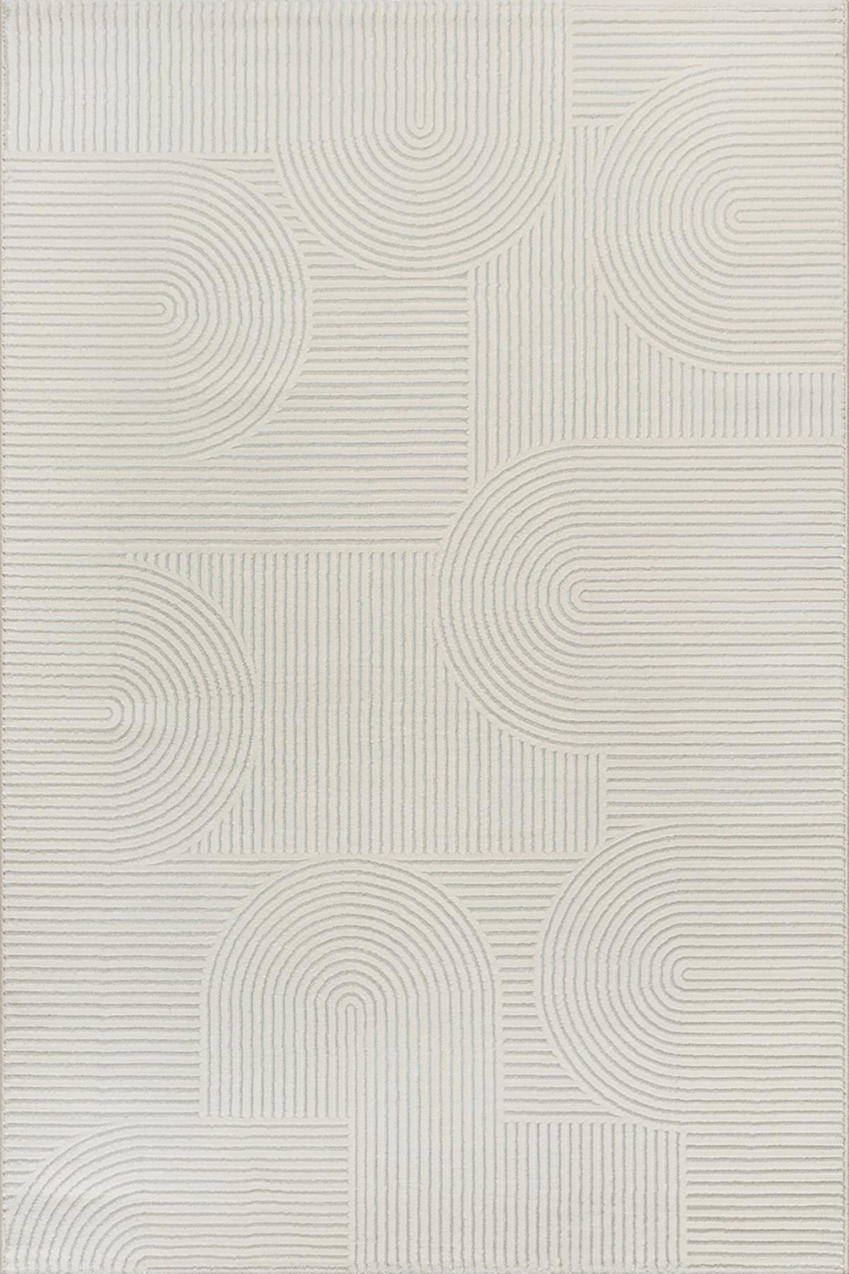 TEPPICH Kurzflor ERESMA Geometrisch Polyester Creme 120 x 170 cm - Beige, Textil (120/170cm) - KADIMA DESIGN