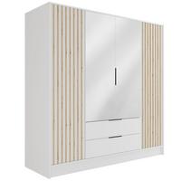 KLEIDERSCHRANK NELIA - 200 cm - Weiß/Eiche Artisan, Holzwerkstoff (200/200/51cm) - ALTDECOR