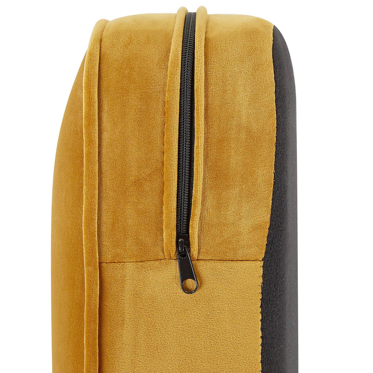 SESSEL Samtstoff senfgelb Rautenmuster Chesterfield - Gelb, Textil (110/70/75cm) - Beliani