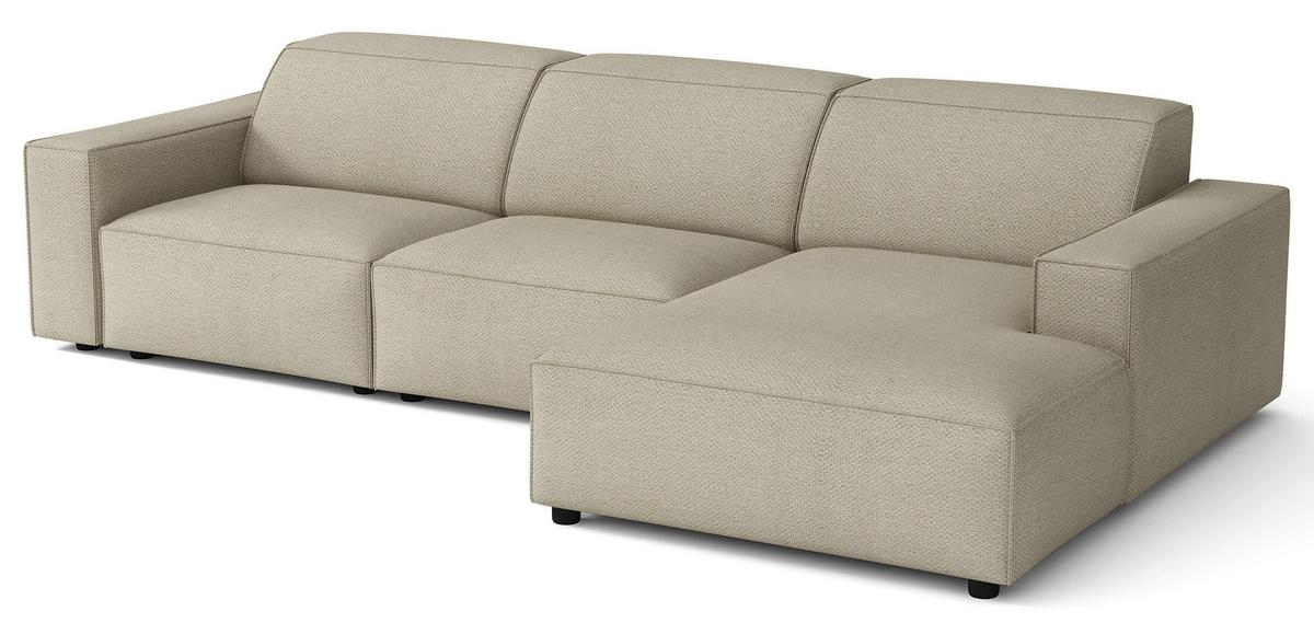 ECKSOFA Sellmo 287 cm - Taupe/Schwarz, Kunststoff/Textil (292/166cm) - Selsey