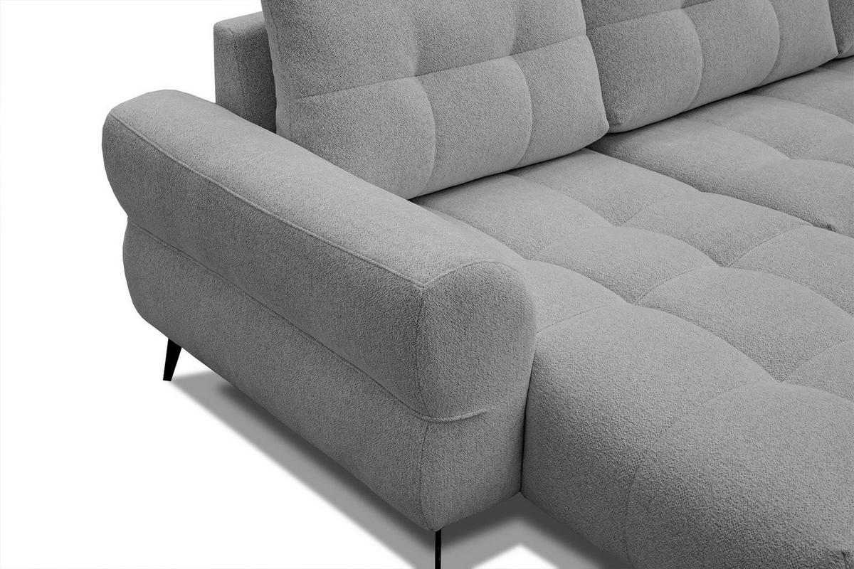 ECKSOFA SALVINI 4-Sitzer, grau - Schwarz/Grau, Holzwerkstoff/Textil (158/292cm) - Wozimo