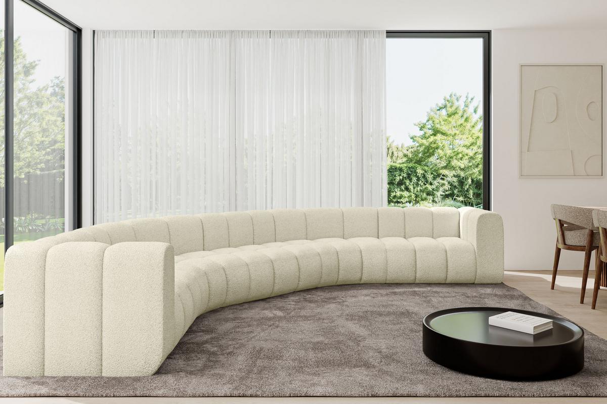WOHNLANDSCHAFT modulares Sofa Lazro-U1 - 373x373x70 cm Beige - Beige, Holzwerkstoff/Textil (373/70/373cm) - ALTDECOR
