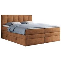BOXSPRINGBETT ALVIN KING 200/200 Orange Struktur - H3 - Orange, Holz/Textil (200/200cm) - MKS
