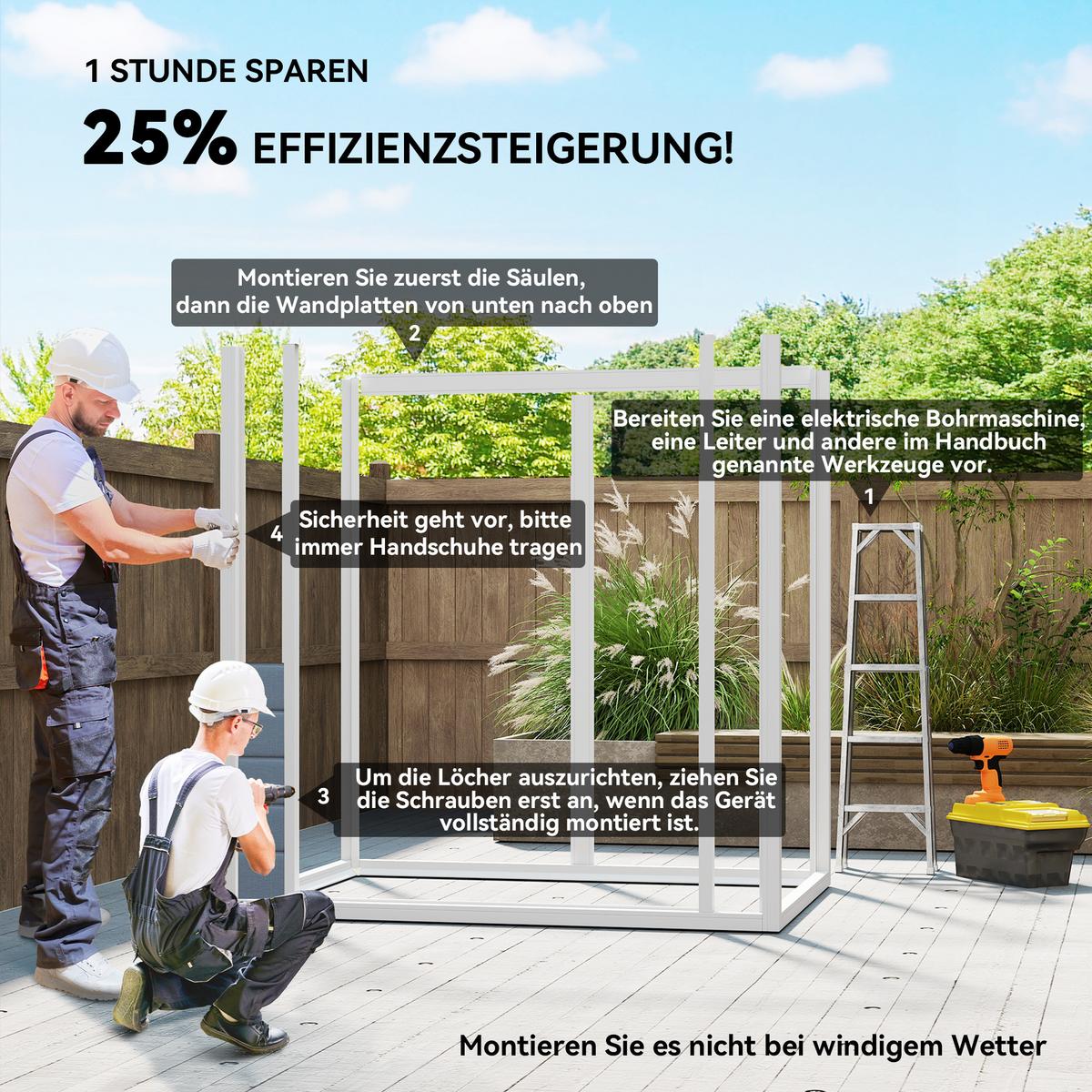 GERÄTEHAUS mit Pultdach 183 x 134 cm Gartenhaus mit Fenster für Garten Grau - Grau, Metall (134/210/183cm) - Outsunny
