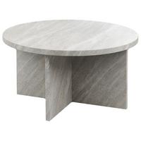 COUCHTISCH grau Steinoptik rund 80 cm Stanton - Grau, Holzwerkstoff (80/80/42cm) - Beliani