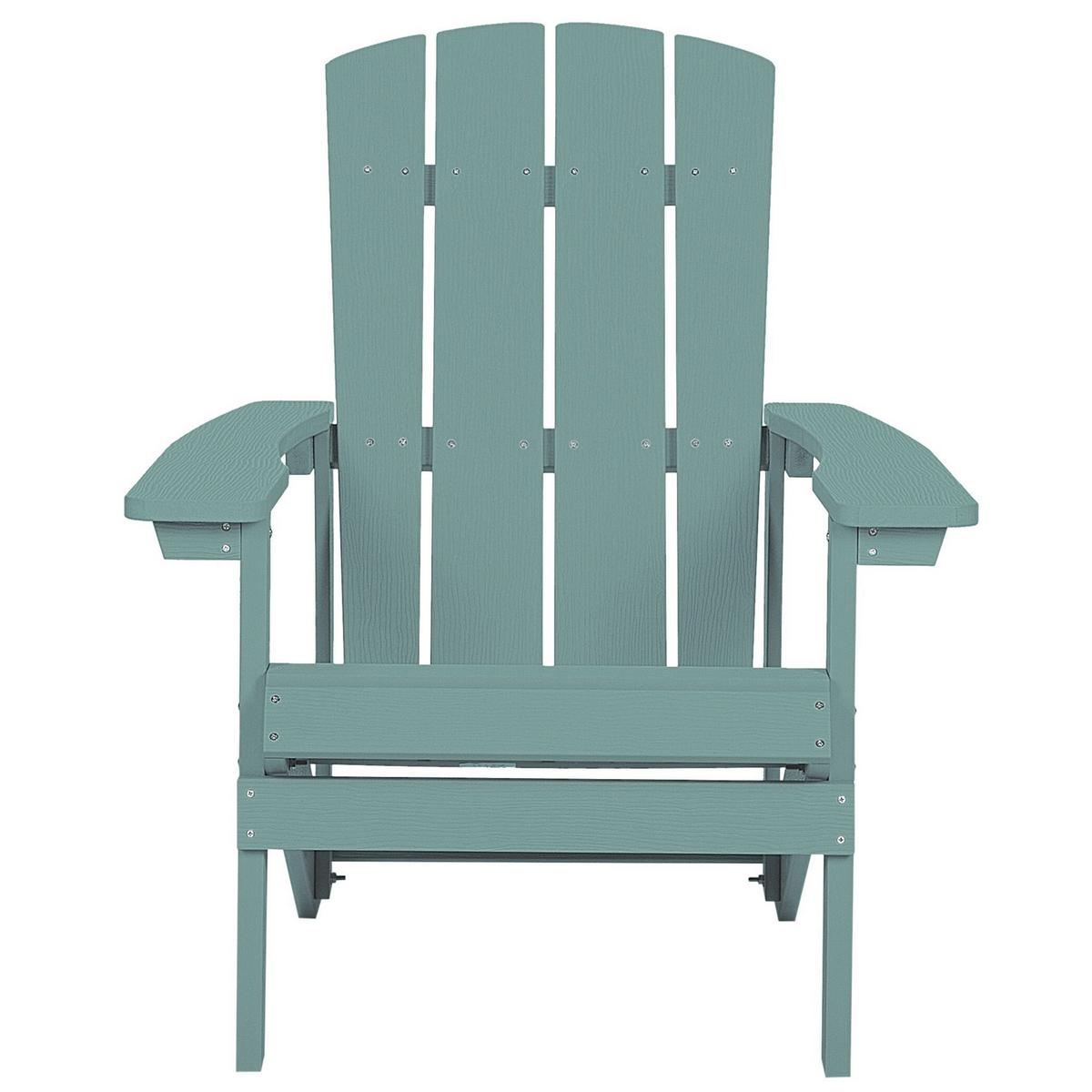 GARTENSTUHL mit Fußhocker Kunstholz türkis Adirondack - Türkis, Kunststoff (75/88/88cm) - Beliani